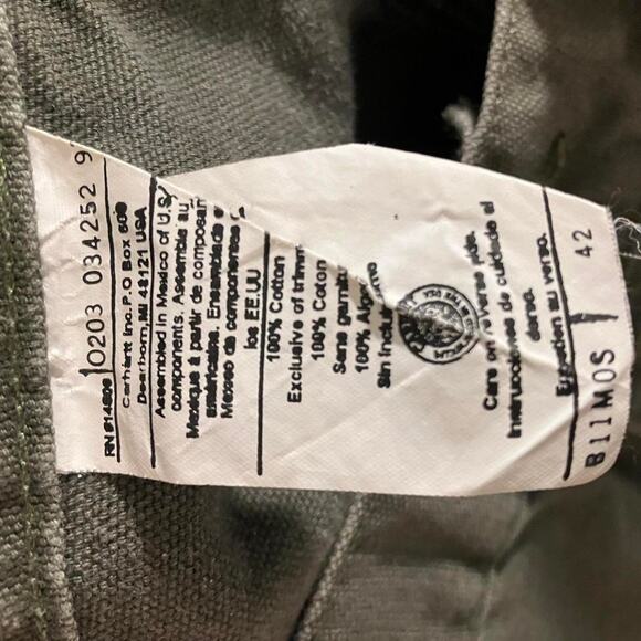 Vintage Y2K Carhartt Canvas‎ Green Carpenter Pants B11 MOS - Picture 5 of 7